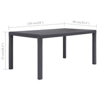 Thumbnail for Gartentisch Braun 150x90x72 cm Kunststoff Rattan-Optik