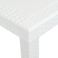 Thumbnail for Gartentisch Weiß 220x90x72 cm Kunststoff Rattan-Optik
