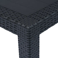 Thumbnail for Gartentisch Anthrazit 220x90x72 cm Kunststoff Rattan-Optik