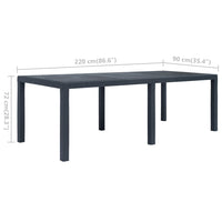 Thumbnail for Gartentisch Anthrazit 220x90x72 cm Kunststoff Rattan-Optik