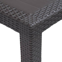 Thumbnail for Gartentisch Braun 220x90x72 cm Kunststoff Rattan-Optik
