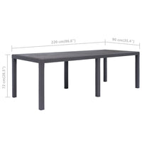 Thumbnail for Gartentisch Braun 220x90x72 cm Kunststoff Rattan-Optik