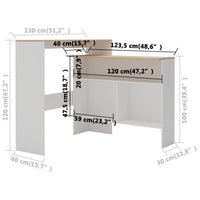 Thumbnail for Bartisch mit 2 Tischplatten Weiß und Eichefarben 130x40x120 cm