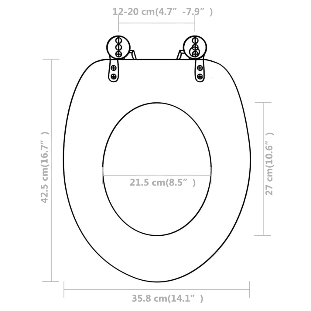 Toilettensitze mit Deckel 2 Stk. MDF Weiß