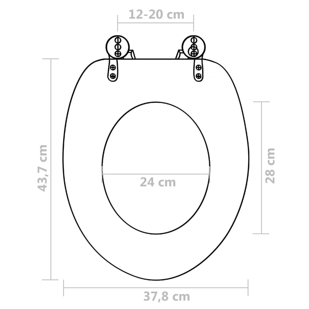 Toilettensitze mit Deckel 2 Stk. MDF Delphin