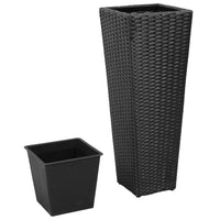 Thumbnail for Garten-Hochbeet 3-tlg. Poly Rattan Schwarz