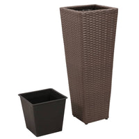 Thumbnail for Blumenkübel 3 Stk. Polyrattan Braun