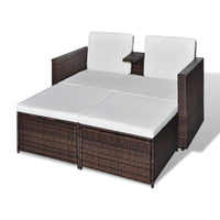 Thumbnail for 4-tlg. Garten-Lounge-Set mit Kissen Poly Rattan Braun
