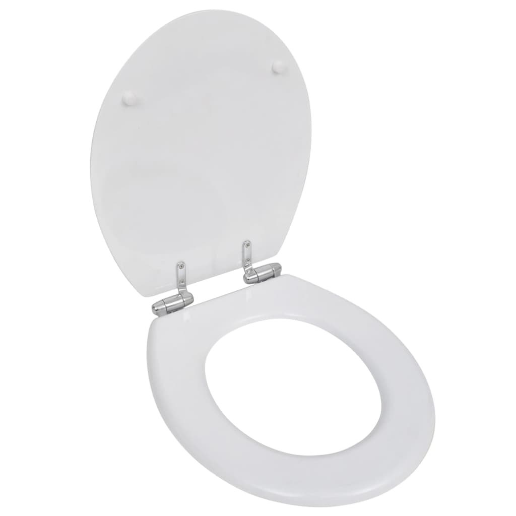 Toilettensitz MDF Deckel mit Absenkautomatik Design Weiß