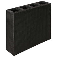 Thumbnail for Garten-Hochbeet mit 4 Töpfen Poly Rattan Schwarz