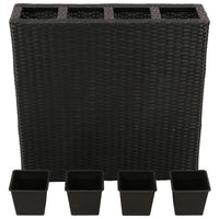 Thumbnail for Garten-Hochbeet mit 4 Töpfen Poly Rattan Schwarz