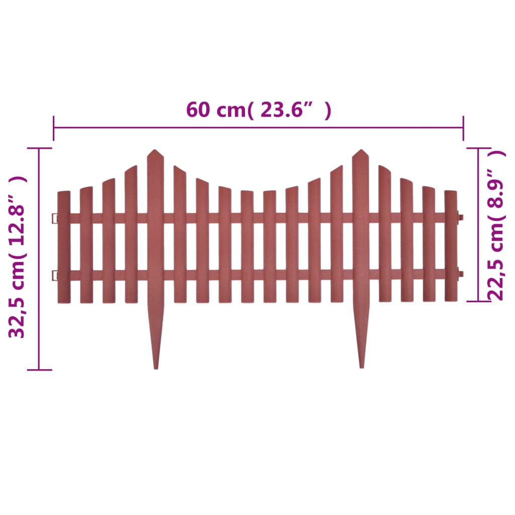 Rasenkanten 17 Stk. Braun 10 m PP