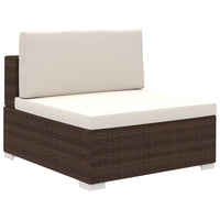 Thumbnail for 6-tlg. Garten-Lounge-Set mit Auflagen Poly Rattan Braun