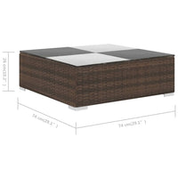 Thumbnail for 6-tlg. Garten-Lounge-Set mit Auflagen Poly Rattan Braun