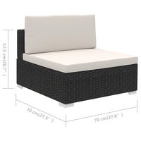 Thumbnail for 6-tlg. Garten-Lounge-Set mit Auflagen Poly Rattan Schwarz