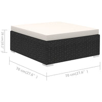 Thumbnail for 6-tlg. Garten-Lounge-Set mit Auflagen Poly Rattan Schwarz