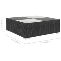 Thumbnail for 6-tlg. Garten-Lounge-Set mit Auflagen Poly Rattan Schwarz