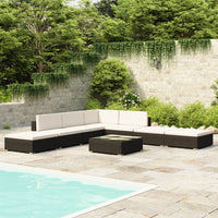Thumbnail for 8-tlg. Garten-Lounge-Set mit Auflagen Poly Rattan Schwarz