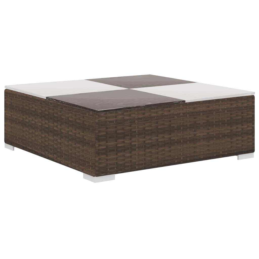 8-tlg. Garten-Lounge-Set mit Auflagen Poly Rattan Braun