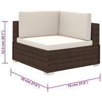 Thumbnail for 8-tlg. Garten-Lounge-Set mit Auflagen Poly Rattan Braun