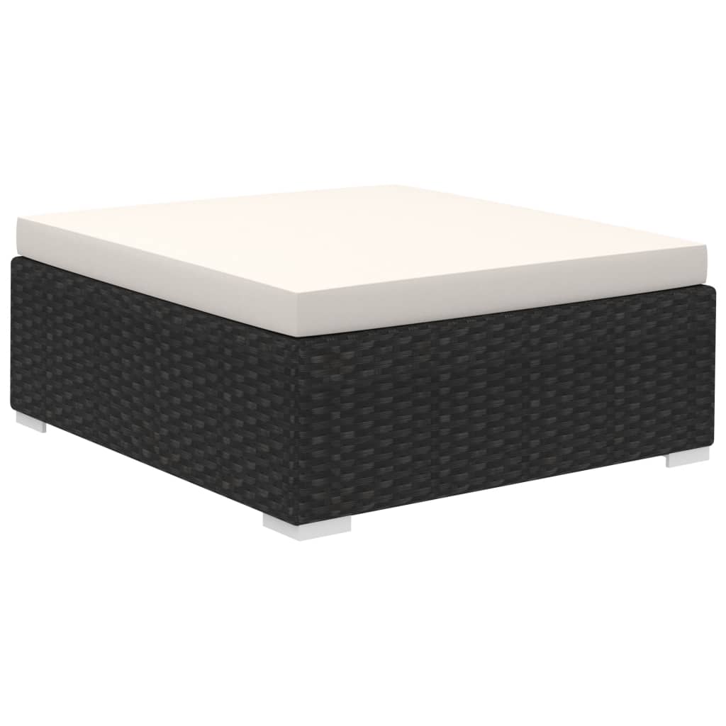 8-tlg. Garten-Lounge-Set mit Auflagen Poly Rattan Schwarz