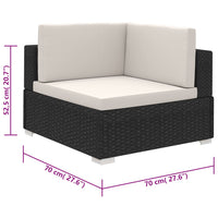Thumbnail for 8-tlg. Garten-Lounge-Set mit Auflagen Poly Rattan Schwarz