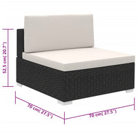 Thumbnail for 8-tlg. Garten-Lounge-Set mit Auflagen Poly Rattan Schwarz