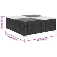Thumbnail for 8-tlg. Garten-Lounge-Set mit Auflagen Poly Rattan Schwarz