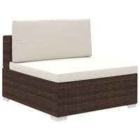 Thumbnail for 12-tlg. Garten-Lounge-Set mit Auflagen Poly Rattan Braun