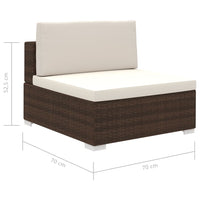 Thumbnail for 12-tlg. Garten-Lounge-Set mit Auflagen Poly Rattan Braun