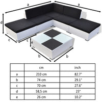 Thumbnail for 6-tlg. Garten-Lounge-Set mit Auflagen Poly Rattan Weiß