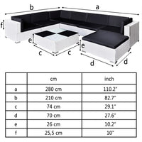 Thumbnail for 8-tlg. Garten-Lounge-Set mit Auflagen Poly Rattan Weiß