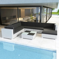 Thumbnail for 8-tlg. Garten-Lounge-Set mit Auflagen Poly Rattan Weiß