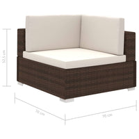Thumbnail for 8-tlg. Garten-Lounge-Set mit Auflagen Poly Rattan Braun