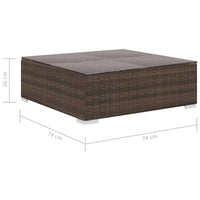 Thumbnail for 8-tlg. Garten-Lounge-Set mit Auflagen Poly Rattan Braun