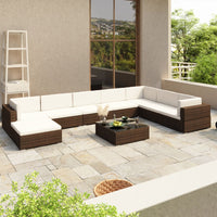 Thumbnail for 8-tlg. Garten-Lounge-Set mit Auflagen Poly Rattan Braun
