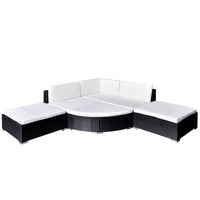 Thumbnail for 6-tlg. Garten-Lounge-Set mit Auflagen Poly Rattan Schwarz