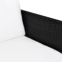 Thumbnail for 3-tlg. Garten-Lounge-Set mit Kissen Poly-Rattan Schwarz