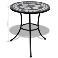 Thumbnail for Bistrotisch Schwarz und Weiß 60 cm Mosaik