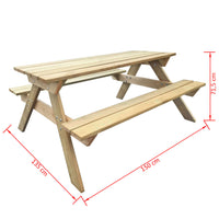 Thumbnail for Picknicktisch 150x135x71,5 cm Holz