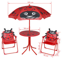 Thumbnail for 3-tlg. Garten-Bistro-Set für Kinder mit Sonnenschirm Rot