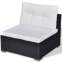 Thumbnail for 5-tlg. Garten-Lounge-Set mit Auflagen Poly Rattan Schwarz