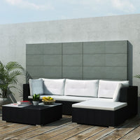 Thumbnail for 5-tlg. Garten-Lounge-Set mit Auflagen Poly Rattan Schwarz