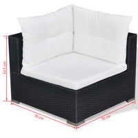 Thumbnail for 10-tlg. Garten-Lounge-Set mit Auflagen Poly Rattan Schwarz