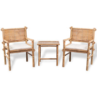 Thumbnail for 3-tlg. Bistro-Set mit Auflagen Bambus