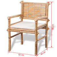 Thumbnail for 3-tlg. Bistro-Set mit Auflagen Bambus
