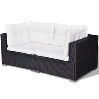 Thumbnail for 5-tlg. Garten-Lounge-Set mit Kissen Poly Rattan Schwarz