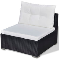 Thumbnail for 5-tlg. Garten-Lounge-Set mit Kissen Poly Rattan Schwarz