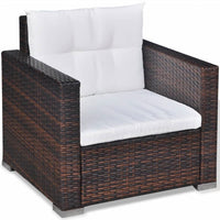 Thumbnail for 6-tlg. Garten-Lounge-Set mit Auflagen Poly Rattan Braun