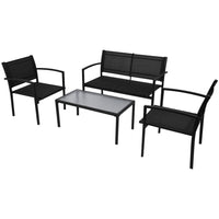 Thumbnail for 4-tlg. Garten-Lounge-Set Textilene Schwarz